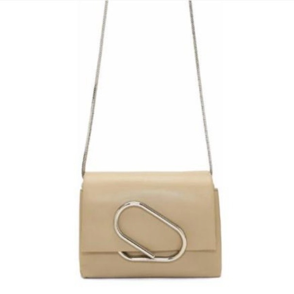 3.1 Phillip Lim Micro Alix Chain crossbody clutch flap bag in beige